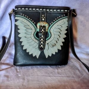 American Bling Wings and  Western Shoulder Bag Purse Handbag